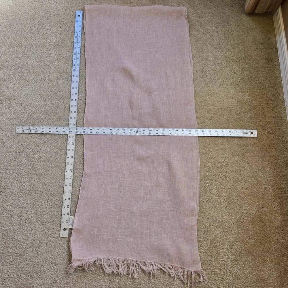 Vikolino Linen Scarf Pink European Washed Linen - Picture 7 of 7